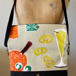 Unusual Handbag Made with Vintage Barkcloth